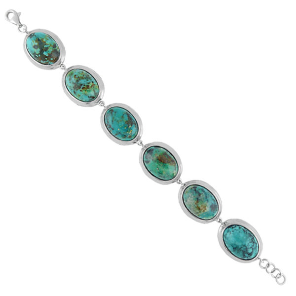 Large Turquoise Sterling Silver "Third Eye" Bracelet