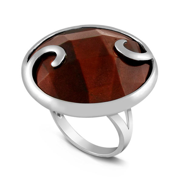 Sterling Silver Faceted Red Tiger Eye "Vibrance" Ring