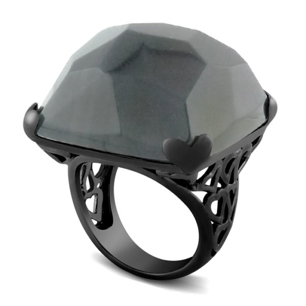 Sterling Silver Faceted Grey Agate "Balance" Ring