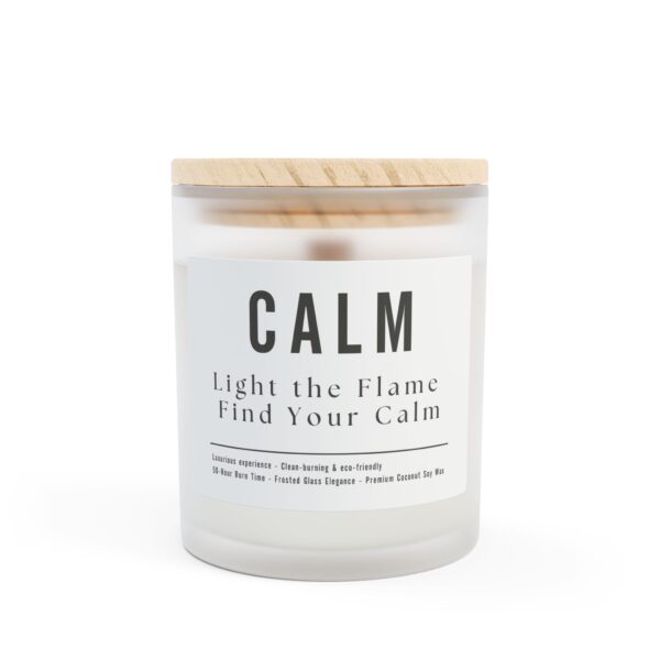 Find Your Calm – 11oz Aromatherapy Candle, Frosted Glass, Coconut Soy Wax, Wooden Wick – Clean-Burning Spa Candle for Relaxation & Self-Care - Image 9