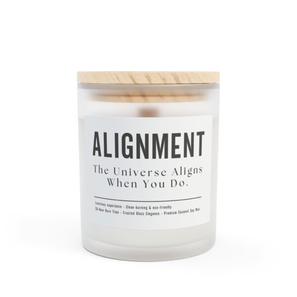 Zen Alignment Candle – 11oz Frosted Glass, Wooden Wick, Clean-Burning Coconut Soy Wax for Meditation, Yoga & Relaxation - Image 8