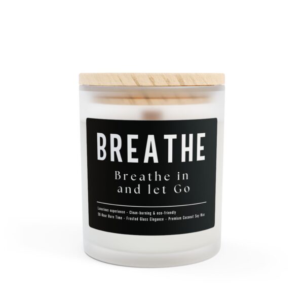 Breathe Aromatherapy Candle – 11oz Frosted Glass, Clean-Burning Coconut Soy Wax, Wooden Wick – Luxury Spa Candle for Relaxation & Mindfulness - Image 5