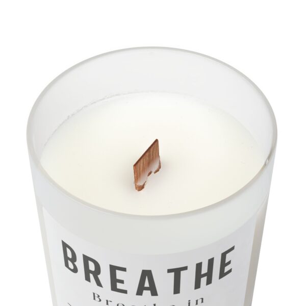 Breathe Aromatherapy Candle – 11oz Frosted Glass, Clean-Burning Coconut Soy Wax, Wooden Wick – Luxury Self-Care Candle for Relaxation & Stress Relief - Image 2