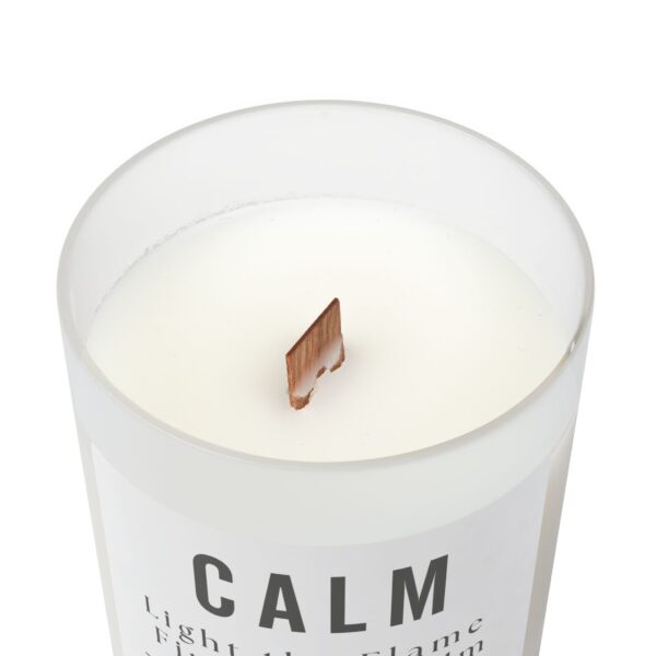 Find Your Calm – 11oz Aromatherapy Candle, Frosted Glass, Coconut Soy Wax, Wooden Wick – Clean-Burning Spa Candle for Relaxation & Self-Care - Image 2