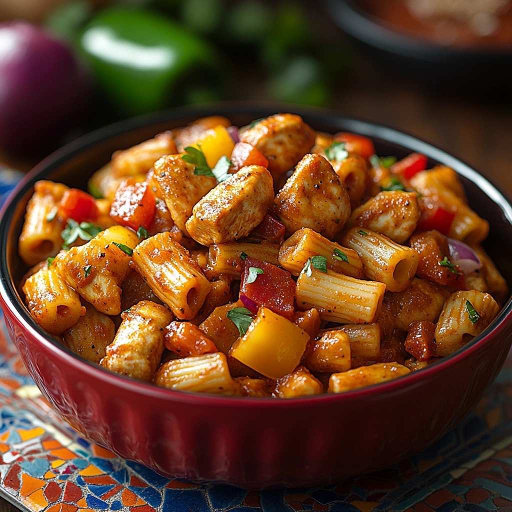 Spicy Cajun Marry Me Chicken Pasta with tender chicken, bell peppers, and creamy cajun sauce served over rigatoni